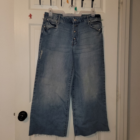 Time and Tru Denim - Time&Tru Women High Rise Relax Wide Leg Crop 5-Pocket Button Fly Jeans Sz 16 NWT